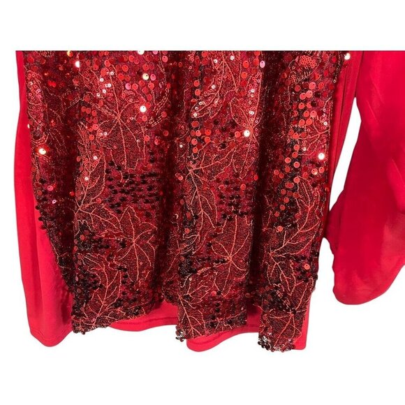 Badgley Mischka Top Women 1X Red Round Neck Pullover Sequin Sparkly Tomato
Girl - Picture 6 of 16